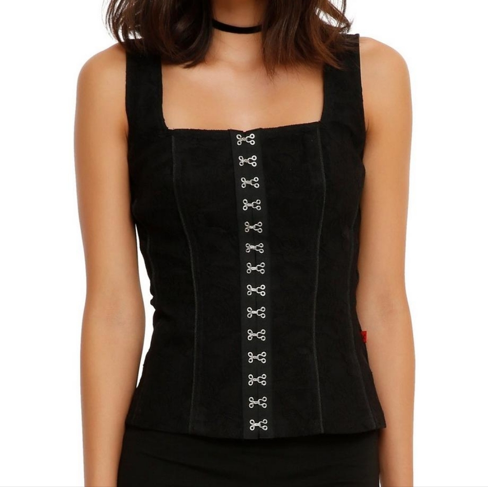 Royal Bones by Tripp NYC Hook Eye Lace Top